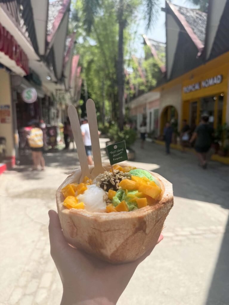 Coco Mama coconut dessert served in Boracay