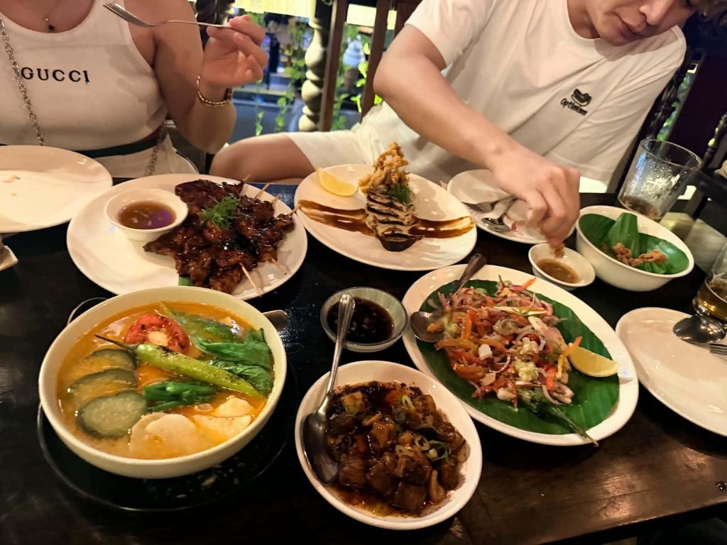 Filipino meal at a restaurant in Manila